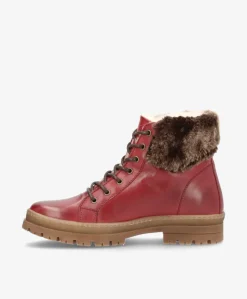 ALDINA LACE WARM Bordeaux - Snørestøvle med foer - læder