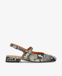 ASCEND A - Offwhite snake læder - Slingback Dame
