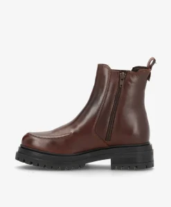 ASPEN - Mørkebrun læder - Chelsea støvle Dame