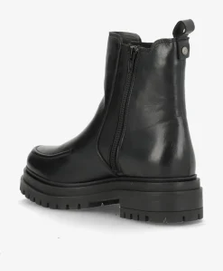 ASPEN - Sort læder - Chelsea støvler Dame