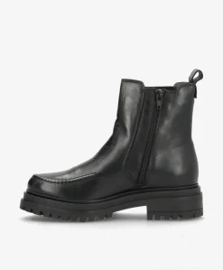 ASPEN - Sort læder - Chelsea støvler Dame