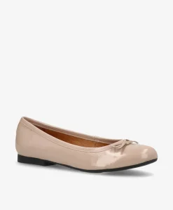 BISQUE - Ballerina - Beige lak læder