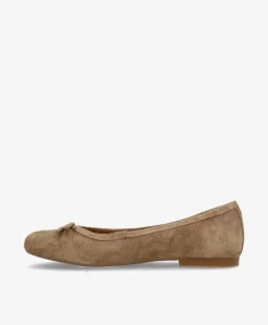 BISQUE S - Mørk beige ruskind - Ballerina