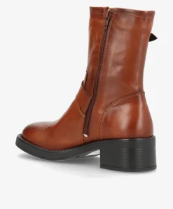 BONNIE - Brun læder - Biker støvler