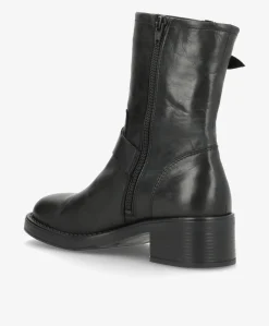 BONNIE - Sort læder - Biker støvler