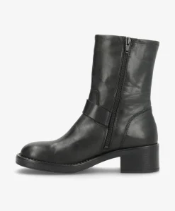 BONNIE - Sort læder - Biker støvler