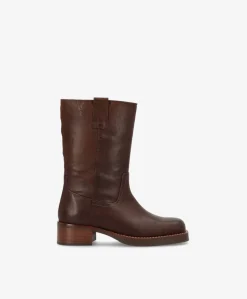 CAMERON - Dame Støvle med hæl - Brun læder