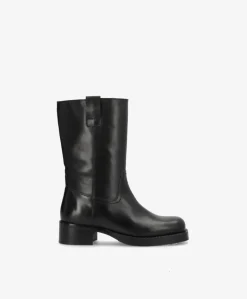 CAMERON - Dame Støvle med hæl - Sort læder