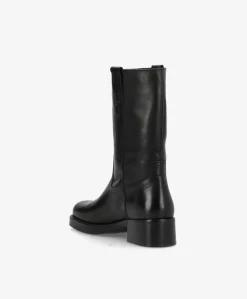 CAMERON - Dame Støvle med hæl - Sort læder