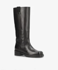 CAMERON LONG - Dame Lang støvle med hæl - Sort læder