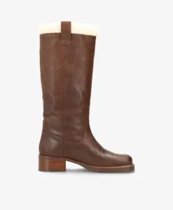 CAMERON LONG Warm - Brun læder - Lang støvle Dame