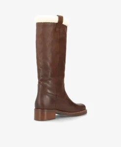 CAMERON LONG Warm - Brun læder - Lang støvle Dame