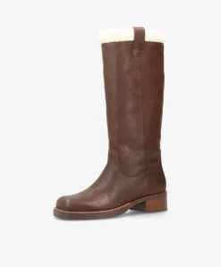 CAMERON LONG Warm - Brun læder - Lang støvle Dame