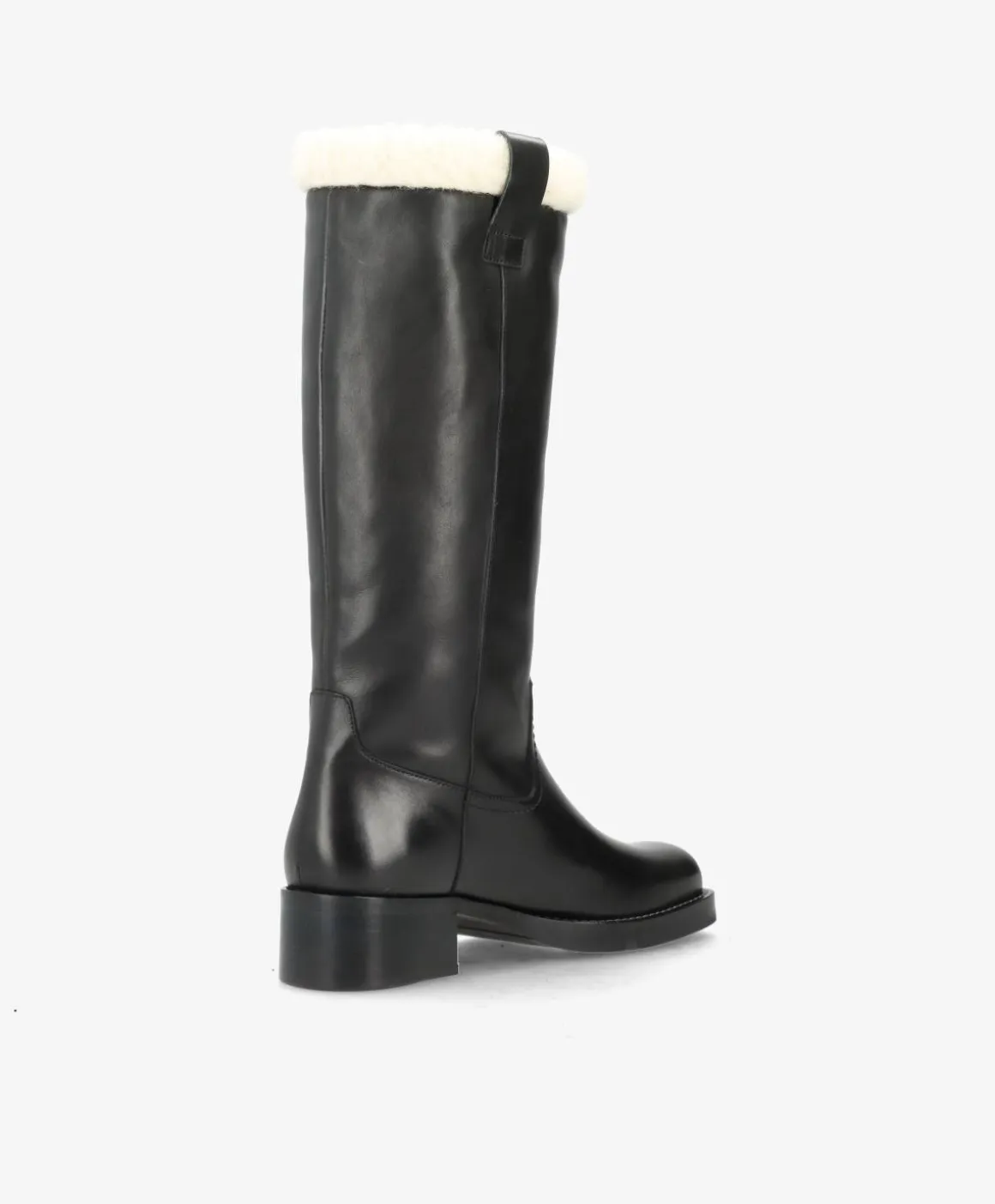 CAMERON LONG Warm - Sort læder - Lang støvle Dame