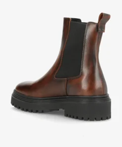 CASABLANCA - Dame Chelsea støvle - Mørkebrun læder