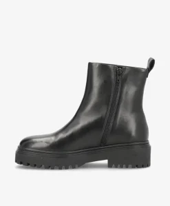 CASABLANCA ZIP - Dame Ankelstøvle - Sort læder