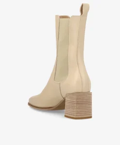 CELESTE - Støvle med hæl - Offwhite læder