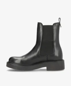 CHESTER - Sort læder - Chelsea støvler Dame