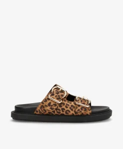 CLEO S - Leopard ruskind - Flade sandaler Dame