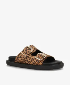CLEO S - Leopard ruskind - Flade sandaler Dame