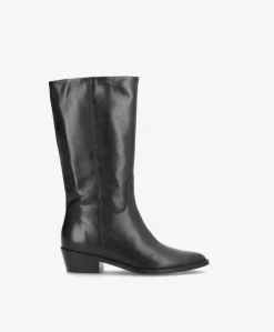 CONFIDENCE - Sort læder - Høj støvle Dame