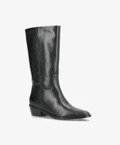 CONFIDENCE - Sort læder - Høj støvle Dame