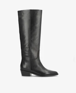 CONFIDENCE - Sort læder - Lang støvle dame