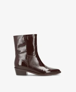 CONFIDENCE LOW P - Brun lak læder - Ankelstøvle Dame