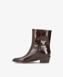 CONFIDENCE LOW P - Brun lak læder - Ankelstøvle Dame