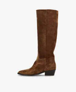 CONFIDENCE S - Mørkebrun ruskind - Lang støvle