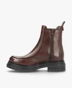 DAGONA - Mørkebrun læder - Chelsea støvle Dame