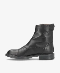 DAHLIA - Dame Ankelstøvle - Sort læder