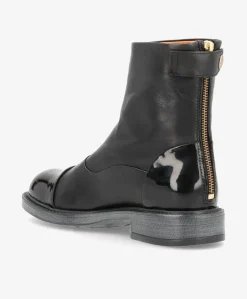 DAHLIA P - Ankelstøvle - Sort med lak