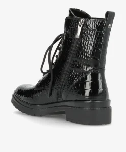 Dame snørrestøvle - Sort - 1-25236-43