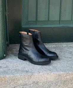 DAYTON Sort - Ankel støvle - læder