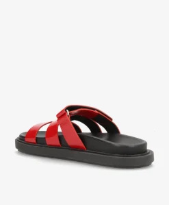 ECHO P - Rød lak læder - Flade sandaler Dame