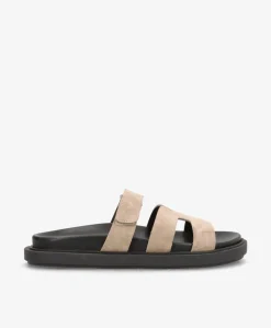 ECHO S - Beige ruskind - Flade sandaler Dame