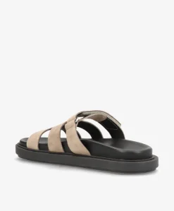 ECHO S - Beige ruskind - Flade sandaler Dame