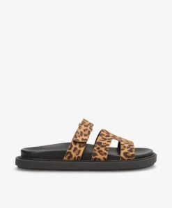 ECHO S - Leopard ruskind - Flade sandaler Dame