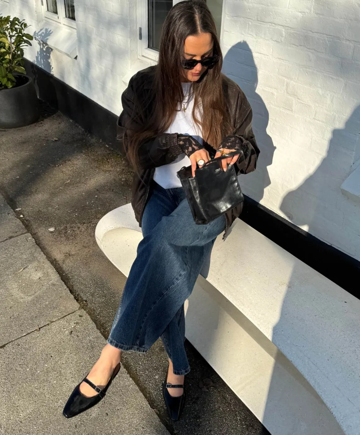 EFFECT P - Sort lak læder - Slingback