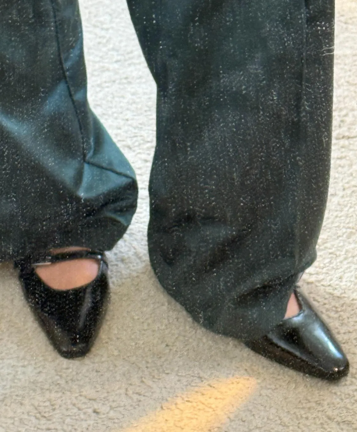 EFFECT P - Sort lak læder - Slingback