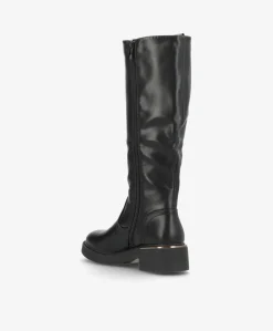 ELLE - 6351 - støvle lang - Sort