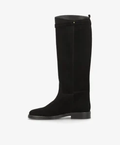 EQUESTRA LONG S - Sort ruskind - Lang støvle Dame