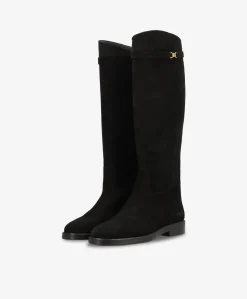 EQUESTRA LONG S - Sort ruskind - Lang støvle Dame