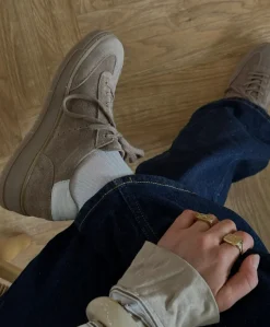 EXPLORE S - Dame Sneakers - Taupe_hvid ruskind