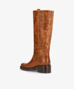 EXPOSED LONG - Cognac læder - Lang støvle Dame