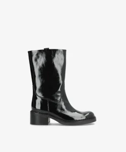 EXPOSED P - Sort lak læder - Høj støvle Dame