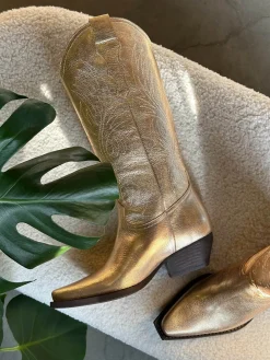 FRANKIE - Cowboy støvle lang - Guld