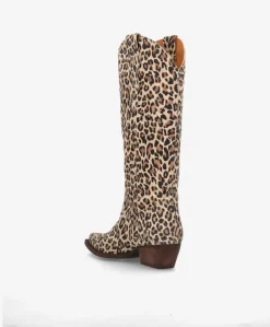 FRANKIE S - Dame Cowboy støvle lang - Leopard ruskind