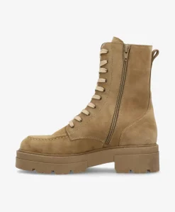 HADLEY S - Beige ruskind - Snørestøvle dame